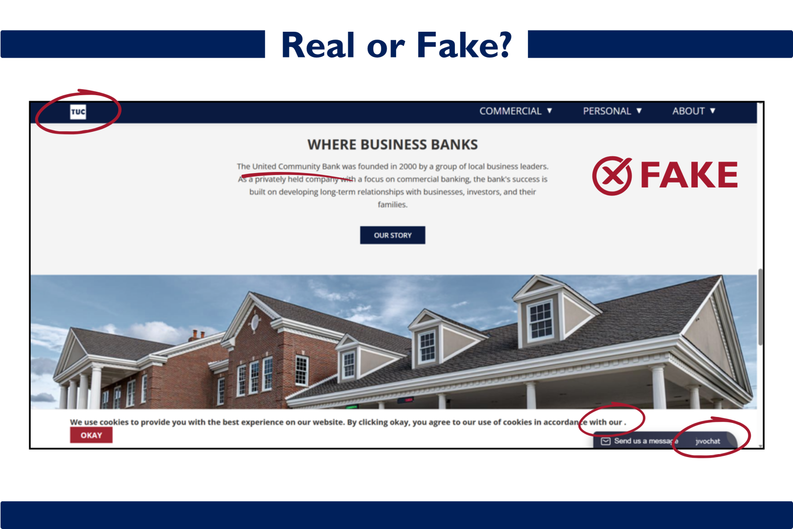 Real or fake spoofed website exercise