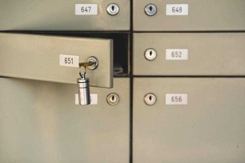 lock box being unlocked